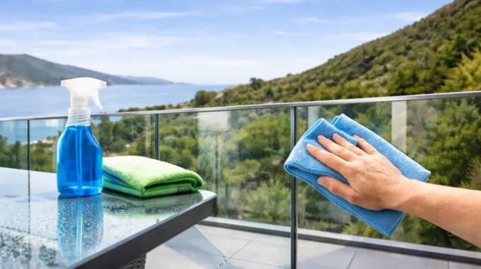 Üvegkorlát tisztítás eszközei